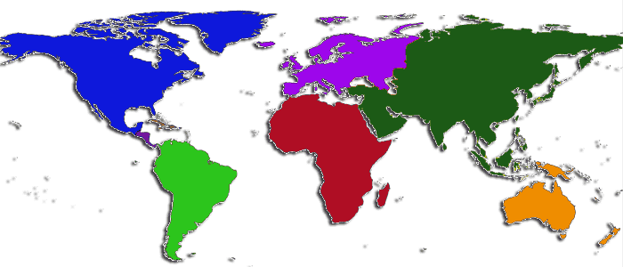 Choose from our continent map